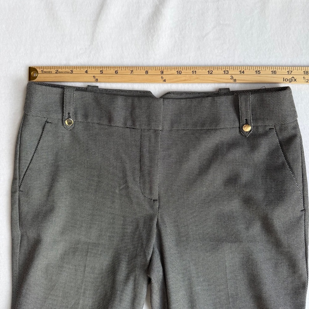 LOFT Marisa Trouser Pants Women Size 10 Black White Career Stretch Straight - Picture 5 of 8
